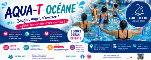 ADHÉREZ !💦 AQUA-T-OCÉANE Bouger, nager, s’amuser ! 🌊 Le plaisir du sport dans l’eau pour tous !
